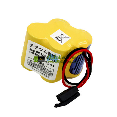Battery Replacement for FANUC BR-2/3AGCT4A Black ConNector